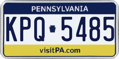 PA license plate KPQ5485