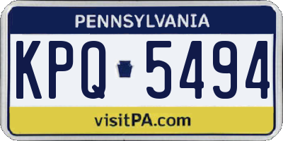 PA license plate KPQ5494
