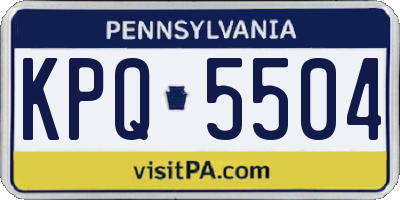 PA license plate KPQ5504