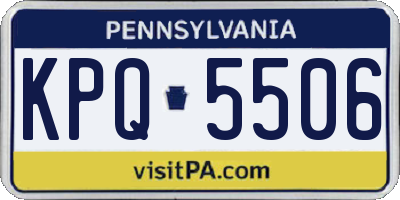 PA license plate KPQ5506