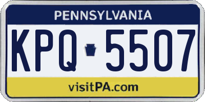 PA license plate KPQ5507