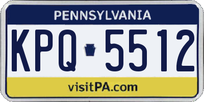 PA license plate KPQ5512