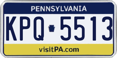 PA license plate KPQ5513