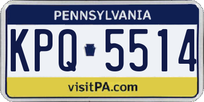 PA license plate KPQ5514