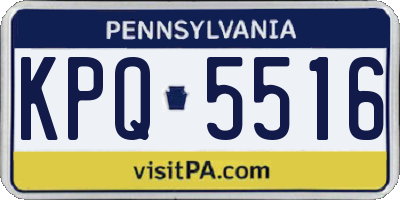 PA license plate KPQ5516