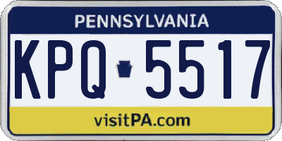 PA license plate KPQ5517
