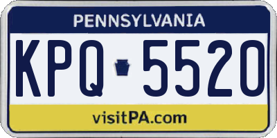 PA license plate KPQ5520
