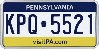 PA license plate KPQ5521