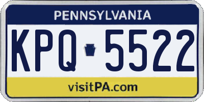 PA license plate KPQ5522