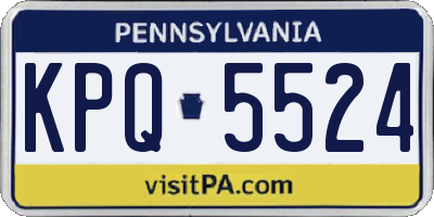 PA license plate KPQ5524