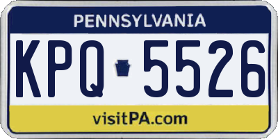 PA license plate KPQ5526