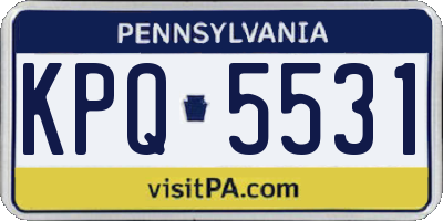 PA license plate KPQ5531