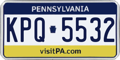 PA license plate KPQ5532