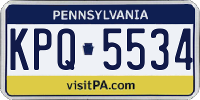 PA license plate KPQ5534