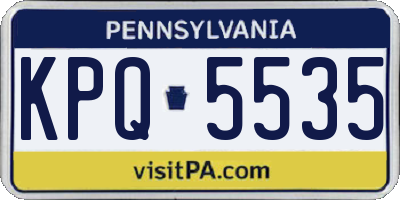 PA license plate KPQ5535