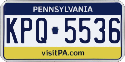 PA license plate KPQ5536