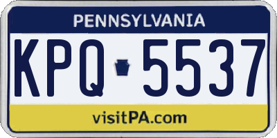 PA license plate KPQ5537