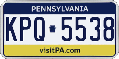 PA license plate KPQ5538