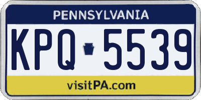 PA license plate KPQ5539