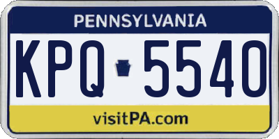 PA license plate KPQ5540