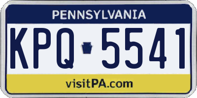PA license plate KPQ5541