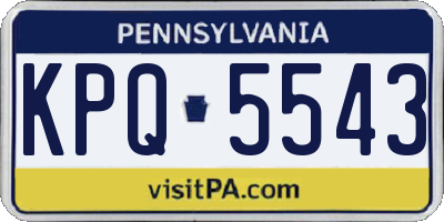 PA license plate KPQ5543