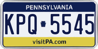 PA license plate KPQ5545
