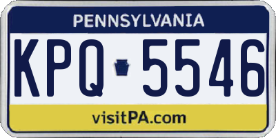 PA license plate KPQ5546