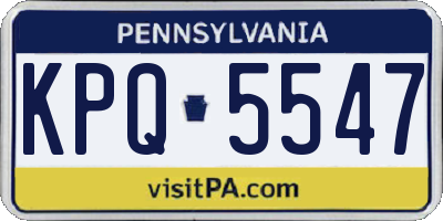 PA license plate KPQ5547