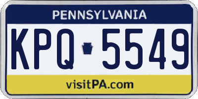 PA license plate KPQ5549