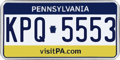 PA license plate KPQ5553