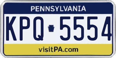 PA license plate KPQ5554