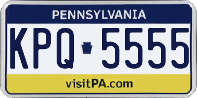 PA license plate KPQ5555