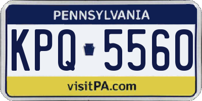 PA license plate KPQ5560