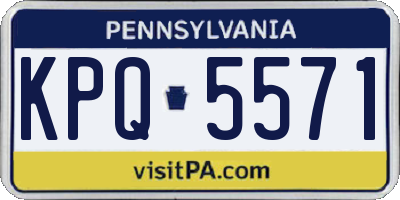 PA license plate KPQ5571