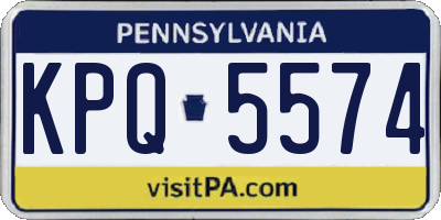 PA license plate KPQ5574