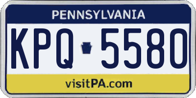 PA license plate KPQ5580