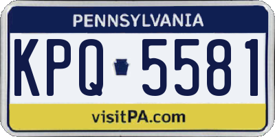 PA license plate KPQ5581