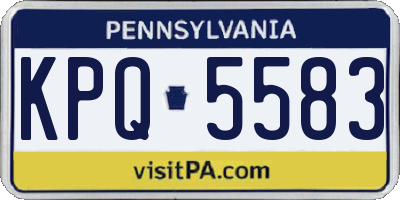 PA license plate KPQ5583