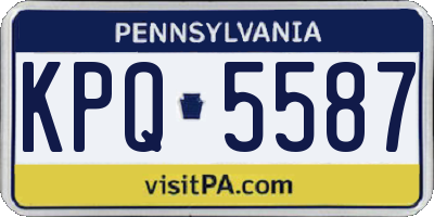 PA license plate KPQ5587