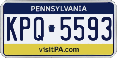 PA license plate KPQ5593