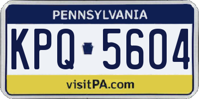PA license plate KPQ5604