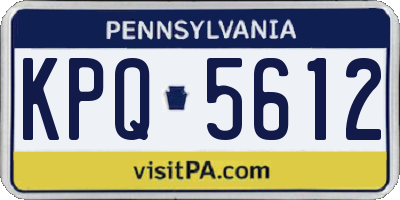 PA license plate KPQ5612