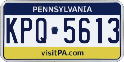 PA license plate KPQ5613
