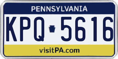 PA license plate KPQ5616