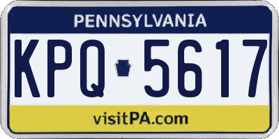 PA license plate KPQ5617