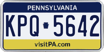 PA license plate KPQ5642