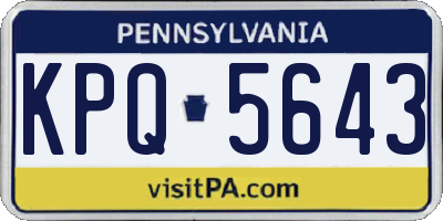 PA license plate KPQ5643