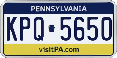 PA license plate KPQ5650