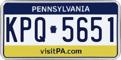PA license plate KPQ5651